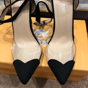 Heartthrob heart toe heels in faux suede